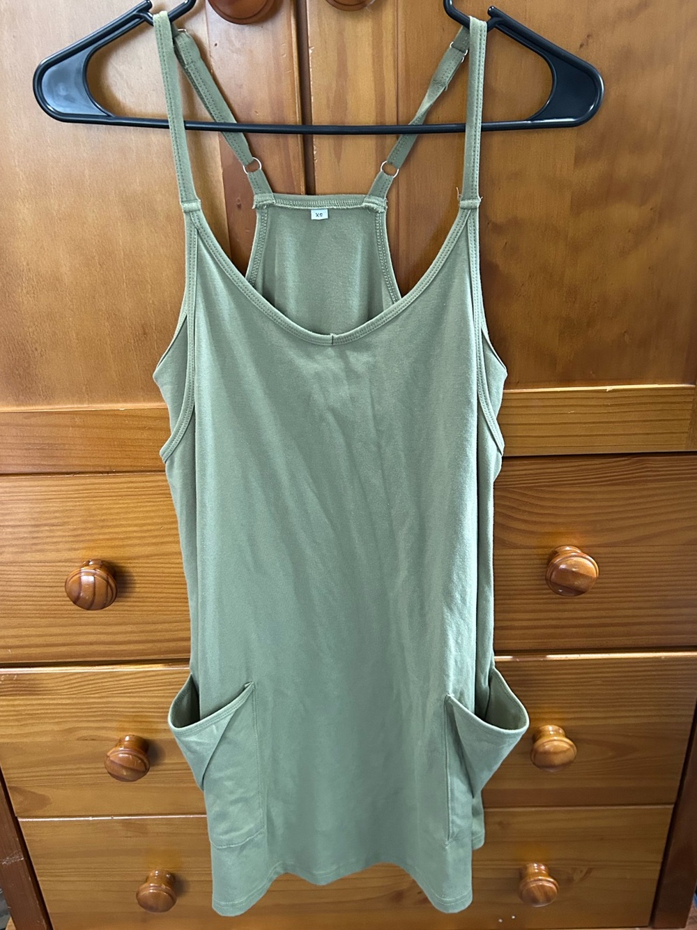 Women’s Olive Green Pocket Cami Dress